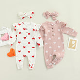 Loveheart - Baby Girls Bodysuit - White & Red